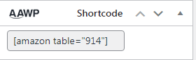 Shortcode Tabelle